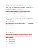 Test bank for organizational behavior 14th edition
