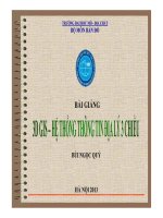Bài giảng 3d gis hệ thống thông tin địa lý
