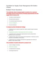 Test bank for supply chain management 5th edition chopra 