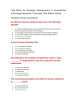 113 test bank for strategic management a competitive advantage approach concepts 15th edition david 