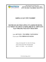 Đánh giá sự hài lòng của khách hàng cá nhân về chất lượng dịch vụ tiền gửi tại VPBANK nguyễn thái sơn 
