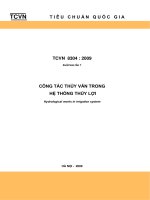 Công tác thủy văn trong hệ thống thủy lợi TCVN 83042009 