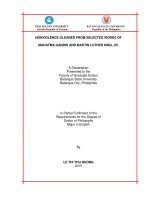 Đấu tranh phi bạo lực được thể hiện trong một số tác phẩm điển hình của mahatma gandhi và martin luther king, jr