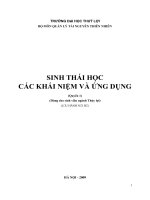 Sinh thái học các khái niệm và ứng dụng  dùng cho sinh viên ngành thuỷ lợi 