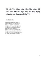 Tác động của việc điều hành lãi suất của NHTW hiện nay tới huy động vốn của các doanh nghiệp VN