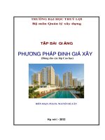 Phương pháp định giá trong xây dựng  tập bài giảng  nguyễn bá uân 