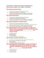 Test bank for effective project management international edition 5th edition clements 