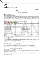 Các chủ đề bài tập của phần Sóng Ánh Sáng  Vật lí 12