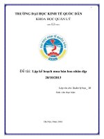 Lập kế hoạch mua bán hoa nhân dịp 20-10