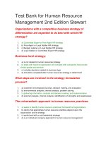 Test bank for human resource management 2nd edition stewart 