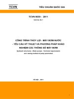 Công trình thủy lợi   máy bơm nước   yêu cầu kỹ thuật và phương pháp khảo nghiệm các thông số máy bơmTCVN 86392011 