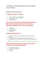 Test bank for organizational behaviour 2nd edition french multiple đề thi trắc nghiệm