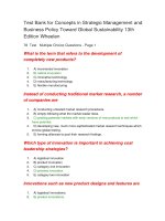 Test bank for concepts in strategic management and business policy toward global sustainability 13th edition wheelen 