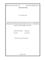 Năng suất sinh sản của lợn nái VCN21, VCN22 phối với đực PiDu và khả năng sản xuất của tổ hợp lai PiDu x VCN21, PiDu x VCN22
