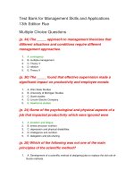 Test bank for management skills and applications 13th edition rue 