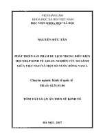 Phát triển sản phẩm du lịch trong điều kiện Hội nhập kinh tế ASEAN Nghiên cứu so sánh giữa Việt Nam và một số nước Đông Nam Á (1)