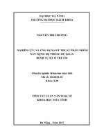 Nghiên cứu và ứng dụng kỹ thuật phân nhóm xây dựng hệ thống dự đoán bệnh tự kỷ ở trẻ em