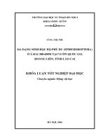 Nghiên cứu đa dạng sinh học bộ phù du (ephemeroptera) ở á đai 300 600m tại vườn quốc gia hoàng liên, tỉnh lào cai 