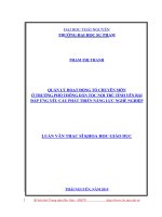 Quản lý hoạt động tổ chuyên môn ở trường phổ thông dân tộc nội trú tỉnh yên bái đáp ứng yêu cầu phát triển năng lực nghề nghiệp 