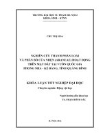 Nghiên cứu thành phần loài và phân bố của nhện (araneae) hoạt động trên mặt đất tại vườn quốc gia phong nha – kẻ bàng, tỉnh quảng bình 