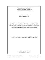 Quản lí sinh hoạt chuyên môn của tổ tự nhiên theo nghiên cứu bài học ở các trường THCS thành phố uông bí, tỉnh quảng ninh
