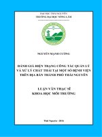 Đánh giá công tác quản lý và xử lý chất thải tại một số bệnh viện trên địa bàn thành phố Thái Nguyên và đề xuất các giải pháp nâng cao hiệu quả quản lý (LV thạc sĩ)