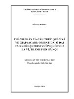 Thành phần và cấu trúc quần xã ve giáp (acari oribatida) ở đai cao khí hậu 900m vườn quốc gia ba vì, thành phố hà nội 