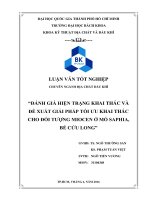 ĐÁNH GIÁ HIỆN TRẠNG KHAI THÁC VÀ ĐỀ XUẤT GIẢI PHÁP TỐI ƯU KHAI THÁC CHO ĐỐI TƢỢNG MIOCEN Ở MỎ SAPHIA, BỂ CỬU LONG