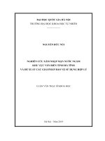 Nghiên cứu xâm nhập mặn nước ngầm khu vực ven biển Hà Tĩnh và đề xuất các giải pháp bảo vệ, sử dụng hợp lý