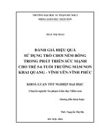 Đánh giá hiệu quả sử dụng trò chơi ném bóng trong phát triển sức mạnh cho trẻ 5 6 tuổi ở trường mầm non khai quang   vĩnh yên   vĩnh phúc 