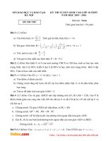 Đề thi thử vào lớp 10 môn Toán thành phố Hà Nội năm học 2015  2016