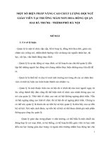 MỘT số BIỆN PHÁP NÂNG CAO CHẤT LƯỢNG đội NGŨ GIÁO VIÊN tại TRƯỜNG mầm NON HOA HỒNG  