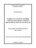 Nghiên cứu vận dụng mô hình cảnh báo sớm trong cảnh báo khủng hoảng tiền tệ tại Việt Nam