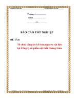 Báo cáo tốt nghiệp Tổ chức công tác kế toán nguyên vật liệu tại công ty cổ phần nội thất Hoàng Lâm