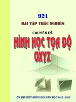 921 câu trắc nghiệm hình học tọa độ không gian oxyz