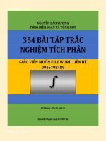 luyện thi THPT quốc gia 2017 môn toán - 354 BAI TAP TAC NGHIEM TICH PHAN