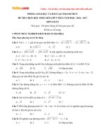 Đề thi học sinh giỏi môn Toán lớp 9 Phòng GDĐT Thanh Thủy, Phú Thọ năm học 2016  2017