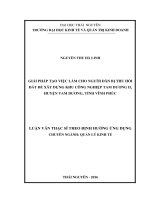 Giải pháp tạo việc làm cho người dân bị thu hồi đất để xây dựng khu công nghiệp Tam Dương II, huyện Tam Dương, tỉnh Vĩnh Phúc (LV thạc sĩ)