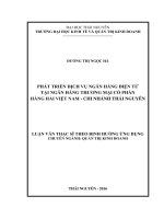 Phát triển dịch vụ Ngân hàng điện tử tại Ngân hàng TMCP Hàng Hải Việt Nam  Chi nhánh Thái Nguyên (LV thạc sĩ)