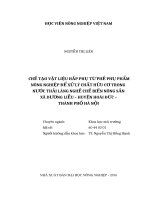 Chế Tạo Vật Liệu Hấp Phụ Từ Phế Phụ Phẩm Nông Nghiệp Để Xử Lý Chất Hữu Cơ Trong Nước Thải Làng Nghề Chế Biến Nông Sản