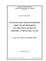 ỨNG DỤNG PHẦN MỀM POWERPOINT THIẾT KẾ MÔ HÌNH ĐỘNG DẠY HỌC PHẦN DI TRUYỀN SINH HỌC 9 (TRUNG HỌC CƠ SỞ)