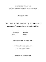 Tổ chức lãnh thổ du lịch An Giang theo hướng phát triển bền vững
