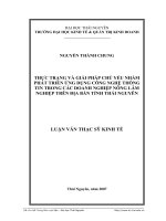 Thực trạng và giải pháp chủ yếu nhằm phát triển ứng dụng công nghệ thông tin trong các doanh nghiệp nông lâm nghiệp trên địa bàn tỉnh Thái Nguyên