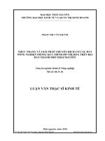 Thực trạng và giải pháp chuyển đổi cơ cấu đất nông nghiệp trong quá trình đô thị hoá trên địa bàn thành phố Thái Nguyên