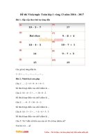 Đề thi Violympic Toán lớp 1 vòng 13 năm 2016  2017