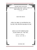 Công tác phục vụ người dùng tin tại Thư viện Đại học Hà Nội