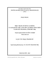 Thực trạng sử dụng lao động và giải quyết việc làm cho lao động nông thôn tại huyện Thanh Ba tỉnh Phú Thọ