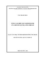 Nâng cao hiệu quả kinh doanh của khách sạn Hạ Long Dream (LV thạc sĩ)