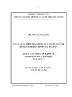 Quản lý và khai thác rừng của người dân tại huyện Định Hóa tỉnh Thái Nguyên