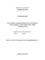 Quản trị quan hệ khách hàng tại ngân hàng nông nghiệp và phát triển nông thôn tỉnh Kon Tum